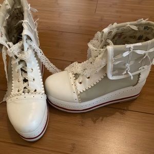 Lolita cute ivory boots